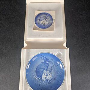 Bing & Grondahl Mother's Day Plate 1981 Mors Dag Plate Mother Rabbit & Babies